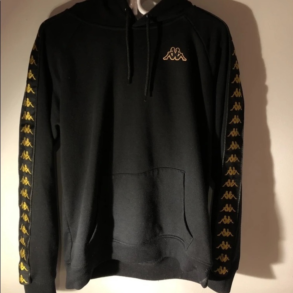 Kappa Hoodie Black Gold/Yellow